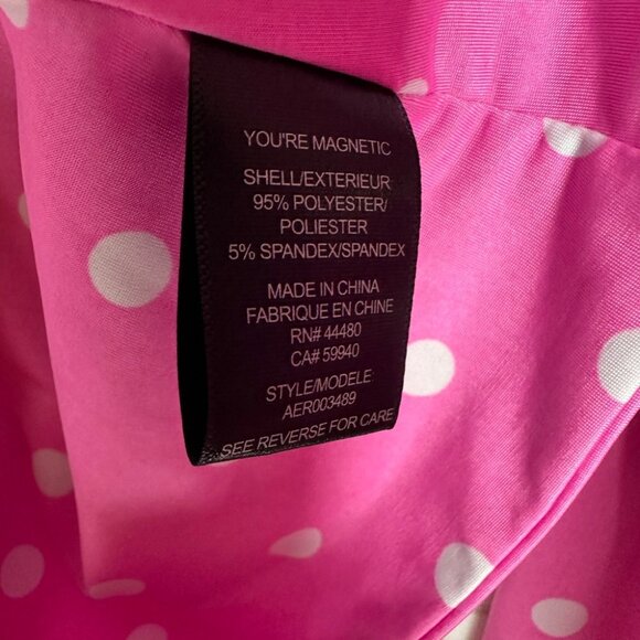 AFRM bodysuit Pink Polka Dot white brand new with tags XL Top stretchy cute - Picture 8 of 12